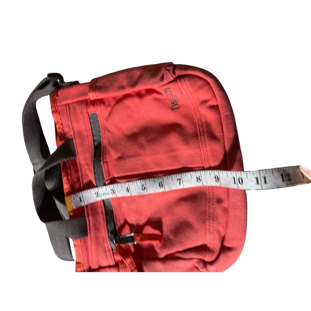 Duluth Trading Co Fire Hose Canvas Crossbody Bag Red Utility Tote Zip Top - Picture 6 of 8